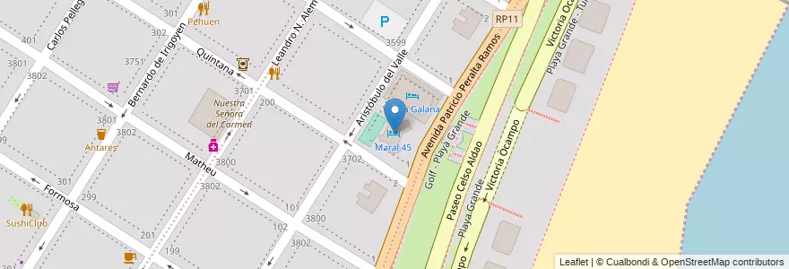 Mapa de ubicacion de Maral 45 en Argentinië, Buenos Aires, Partido De General Pueyrredón, Mar Del Plata.