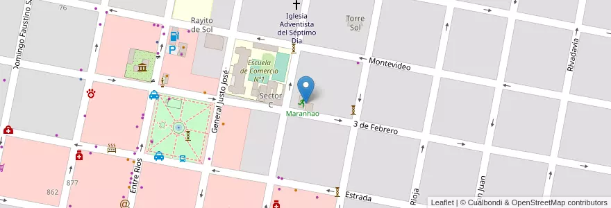 Mapa de ubicacion de Maranhao en Argentina, Entre Ríos, Departamento Concordia, Distrito Suburbios, Concordia, Concordia.
