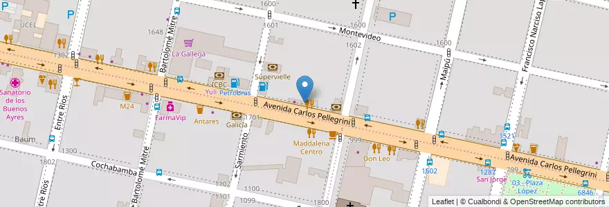 Mapa de ubicacion de Marbet Helados en آرژانتین, سانتافه, Departamento Rosario, Municipio De Rosario, تسبیح.
