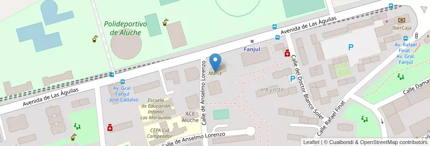 Mapa de ubicacion de Marce en Испания, Мадрид, Мадрид, Área Metropolitana De Madrid Y Corredor Del Henares, Мадрид.