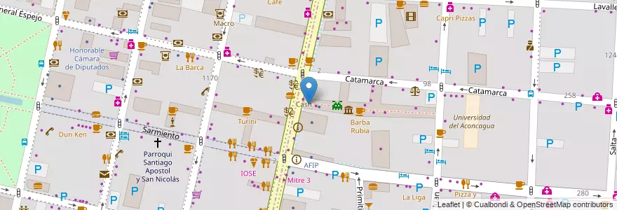 Mapa de ubicacion de Marcelino en Argentina, Cile, Mendoza, Departamento Capital, Ciudad De Mendoza, Sección 3ª Parque O'Higgins.