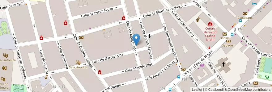 Mapa de ubicacion de MARCENADO, CALLE, DE,18 en اسپانیا, بخش خودمختار مادرید, بخش خودمختار مادرید, Área Metropolitana De Madrid Y Corredor Del Henares, مادرید.