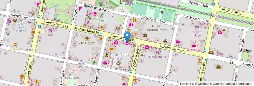 Mapa de ubicacion de Marchetti en Аргентина, Санта-Фе, Departamento Rosario, Municipio De Funes, Funes.
