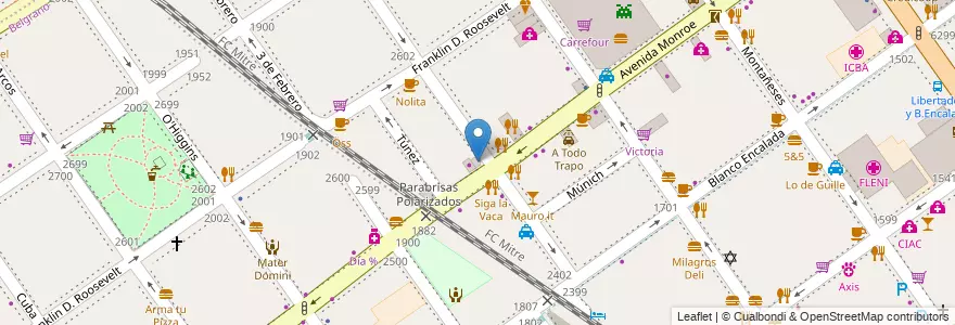 Mapa de ubicacion de Marco Pollo, Belgrano en Argentinien, Ciudad Autónoma De Buenos Aires, Buenos Aires, Comuna 13.