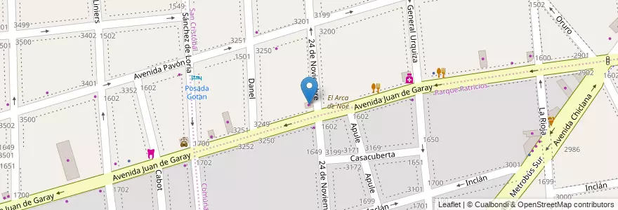 Mapa de ubicacion de Marco Polo, San Cristobal en Argentinië, Ciudad Autónoma De Buenos Aires, Comuna 3, Buenos Aires.
