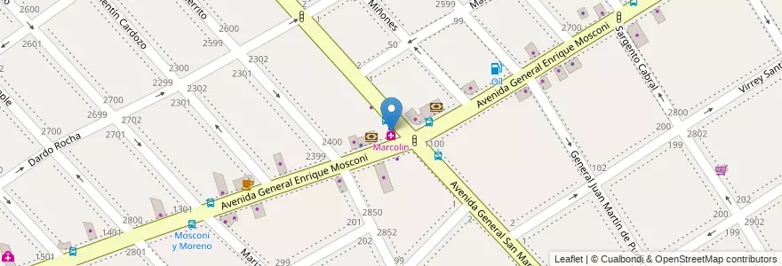Mapa de ubicacion de Marcolin en Argentinië, Buenos Aires, Partido De La Matanza, Lomas Del Mirador.