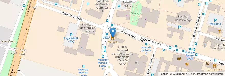 Mapa de ubicacion de Marconi en Аргентина, Кордова, Departamento Capital, Pedanía Capital, Córdoba, Municipio De Córdoba.