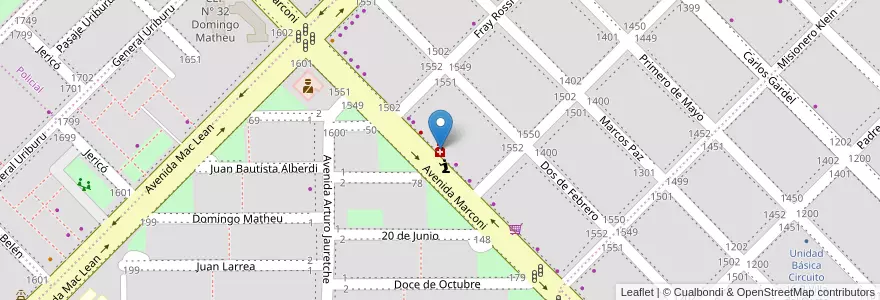 Mapa de ubicacion de Marconi en Аргентина, Чако, Departamento San Fernando, Ресистенсия, Resistencia.