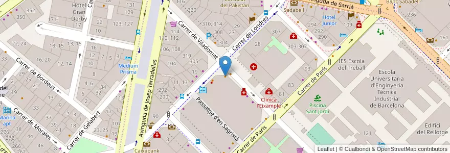 Mapa de ubicacion de Mari en 西班牙, Catalunya, Barcelona, Barcelonès, Barcelona.