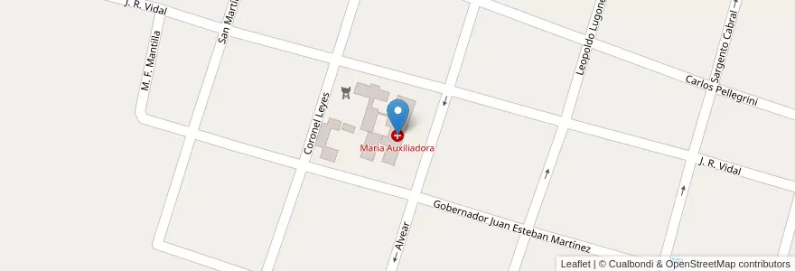Mapa de ubicacion de Maria Auxiliadora en アルゼンチン, コリエンテス州, Departamento Saladas, Saladas.