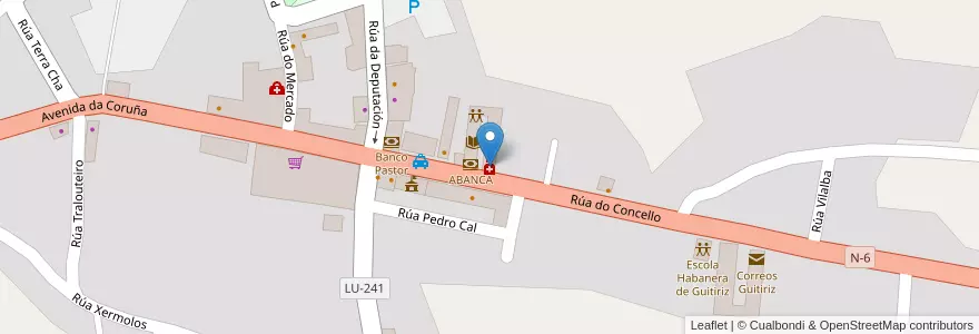 Mapa de ubicacion de María Belen Boñar Rey en إسبانيا, غاليسيا, لوغو, Terra Chá, Guitiriz.