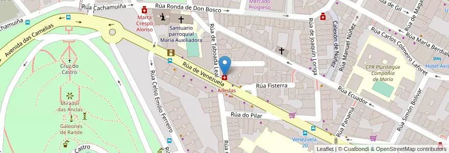 Mapa de ubicacion de María del Pilar Álvarez Gonzalez en Espanha, Galiza, Pontevedra, Vigo, Vigo.
