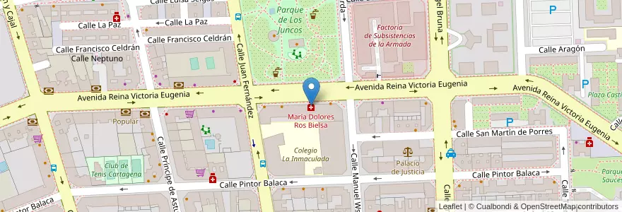 Mapa de ubicacion de María Dolores Ros Bielsa en 西班牙, Región De Murcia, Región De Murcia, Campo De Cartagena Y Mar Menor, Cartagena.