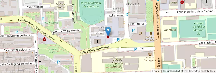Mapa de ubicacion de María Engracia Pérez en 스페인, Región De Murcia, Región De Murcia, Campo De Cartagena Y Mar Menor, Cartagena.