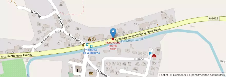 Mapa de ubicacion de María Gloria Andrés Ribón en スペイン, バスク州, Araba/Álava, Añanako Kuadrilla/Cuadrilla De Añana, Valdegovía/Gaubea.