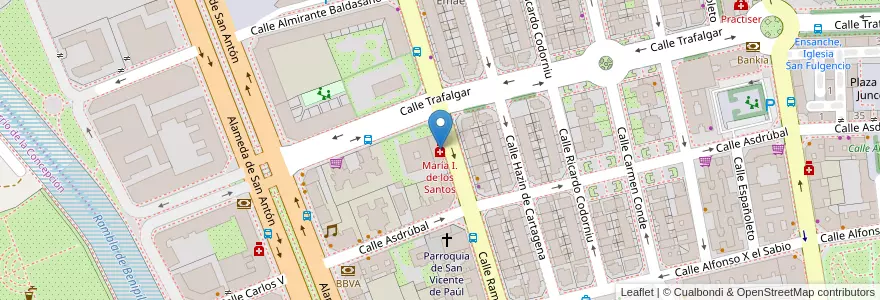 Mapa de ubicacion de María I. de los Santos en Spanje, Murcia, Murcia, Campo De Cartagena Y Mar Menor, Cartagena.