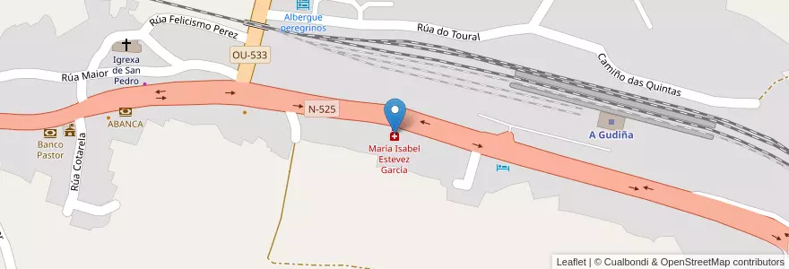 Mapa de ubicacion de María Isabel Estevez García en Spanien, Galicien, Ourense, Viana, A Gudiña.