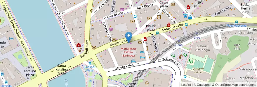 Mapa de ubicacion de Maria Jesus Bilbao Barinaga en Espagne, Pays Basque Autonome, Guipuscoa, Donostialdea, Saint-Sébastien.