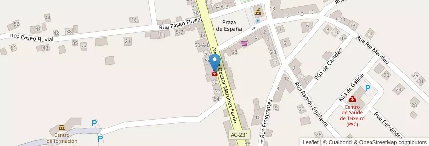Mapa de ubicacion de María José Linares Martínez en Spagna, Galizia, A Coruña, Betanzos, Curtis.