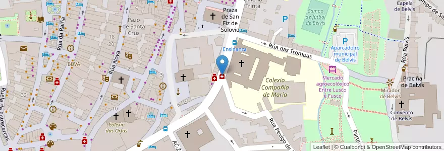 Mapa de ubicacion de María Lourdes Frade Rendo en 西班牙, Galicia / Galiza, A Coruña, Santiago, Santiago De Compostela.