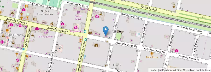 Mapa de ubicacion de María Lupe en Аргентина, Санта-Фе, Departamento Rosario, Municipio De Funes, Funes.