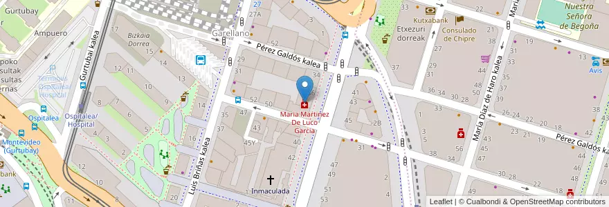 Mapa de ubicacion de Maria Martinez De Luco Garcia en Испания, Страна Басков, Bizkaia, Bilboaldea, Бильбао.