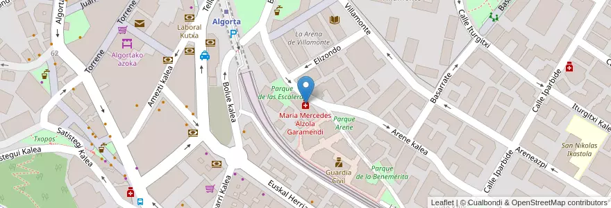 Mapa de ubicacion de Maria Mercedes Alzola Garamendi en İspanya, Bask Bölgesi, Bizkaia, Bilboaldea, Getxo.