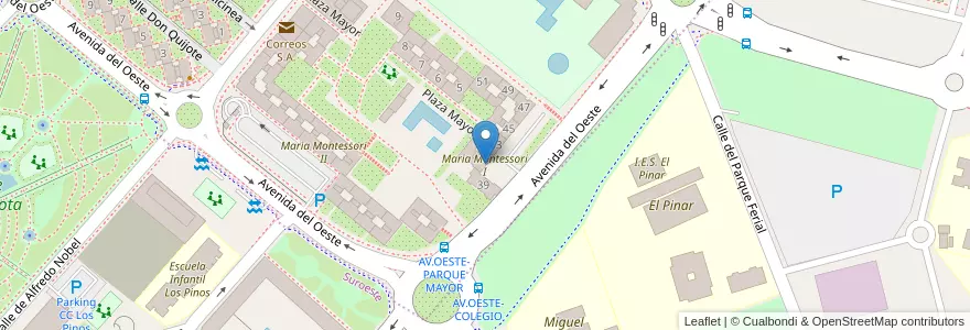 Mapa de ubicacion de Maria Montessori I en Spain, Community Of Madrid, Community Of Madrid, Área Metropolitana De Madrid Y Corredor Del Henares, Alcorcón.