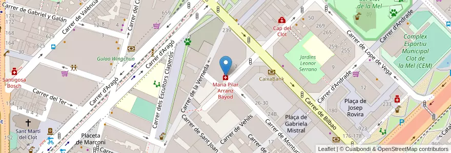 Mapa de ubicacion de Maria Pilar Arranz Bayod en Испания, Каталония, Барселона, Барселонес, Барселона.