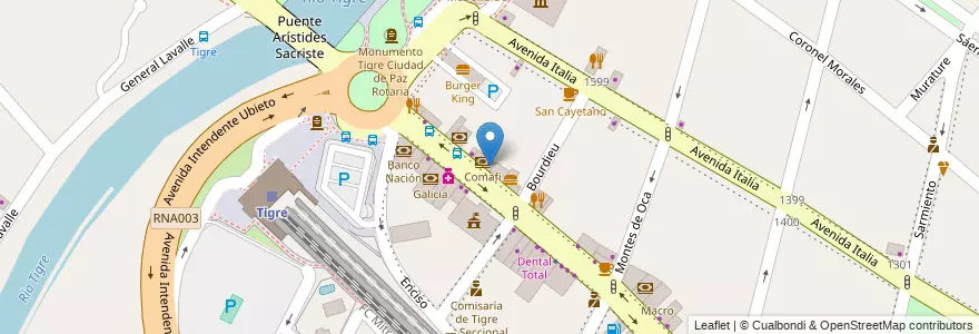 Mapa de ubicacion de Maria Rafeda en アルゼンチン, ブエノスアイレス州, Partido De Tigre, Tigre.