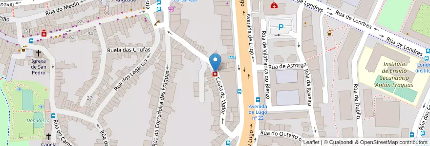 Mapa de ubicacion de María Soledad Ferro García en Spagna, Galizia, A Coruña, Santiago, Santiago De Compostela.