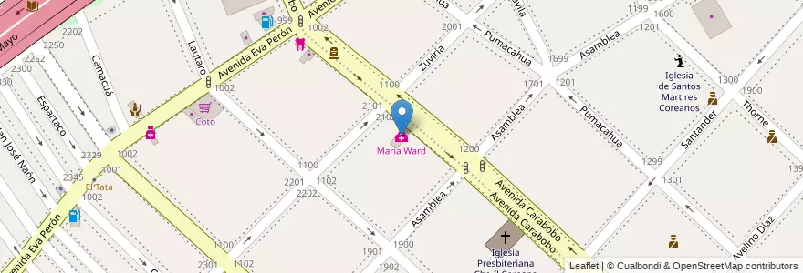 Mapa de ubicacion de Maria Ward, Flores en Argentina, Autonomous City Of Buenos Aires, Comuna 7, Autonomous City Of Buenos Aires.