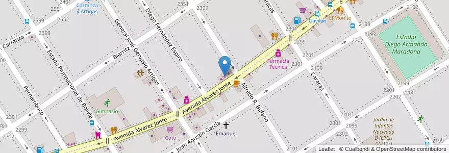 Mapa de ubicacion de Mariana Suarez, Villa del Parque en Argentinien, Ciudad Autónoma De Buenos Aires, Buenos Aires, Comuna 11.