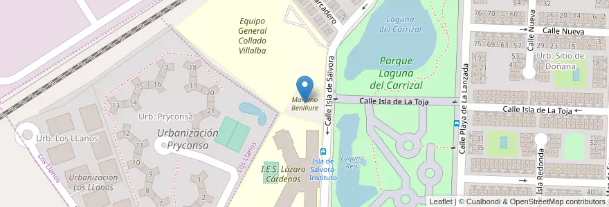 Mapa de ubicacion de Mariano Benlliure en Испания, Мадрид, Мадрид, Cuenca Del Guadarrama, Galapagar.