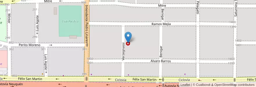 Mapa de ubicacion de Mariano Moreno en آرژانتین, شیلی, استان نئوکن, Departamento Confluencia, Municipio De Neuquén, Neuquén.