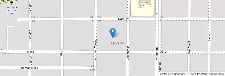Mapa de ubicacion de Mariano Moreno en 阿根廷, 智利, 內烏肯省, Departamento Confluencia, Municipio De Neuquén, Neuquén.