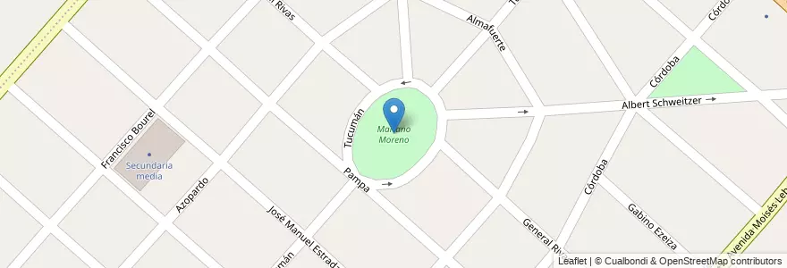 Mapa de ubicacion de Mariano Moreno en Arjantin, Buenos Aires, Partido De San Miguel, Bella Vista.