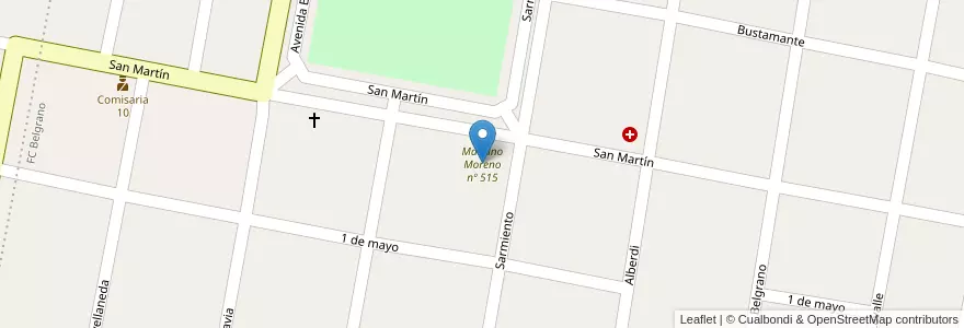 Mapa de ubicacion de Mariano Moreno nº 515 en Arjantin, Santa Fe, Departamento San Cristóbal, Municipio De Soledad.