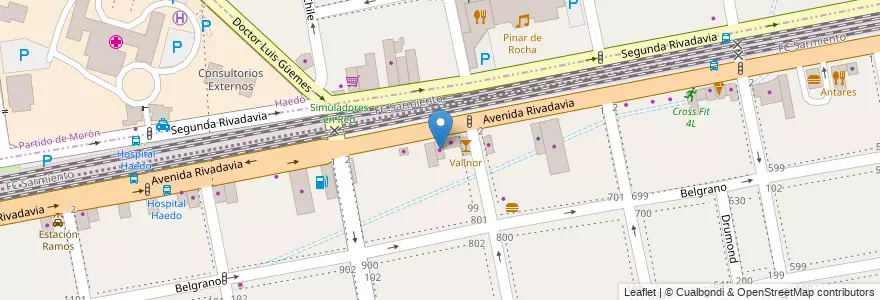 Mapa de ubicacion de Maricré en Argentinië, Buenos Aires, Partido De La Matanza, Ramos Mejía.