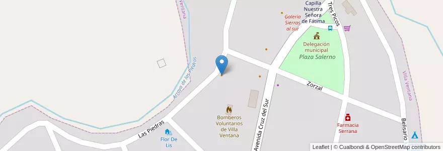 Mapa de ubicacion de Mariel en الأرجنتين, بوينس آيرس, Partido De Tornquist, Villa Ventana.