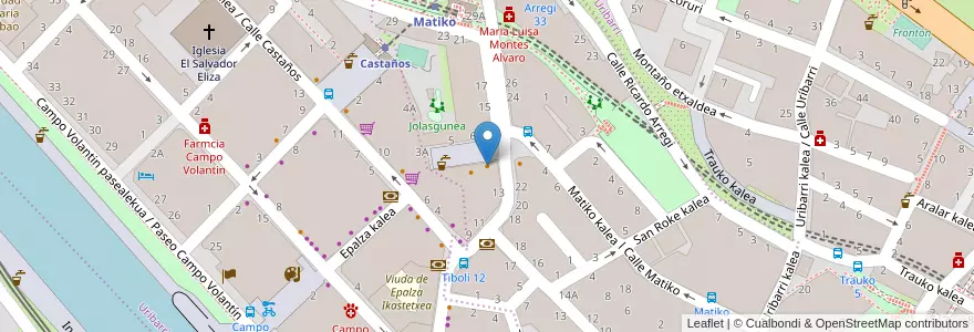 Mapa de ubicacion de Marín en España, Euskadi, Bizkaia, Bilboaldea, Bilbao.