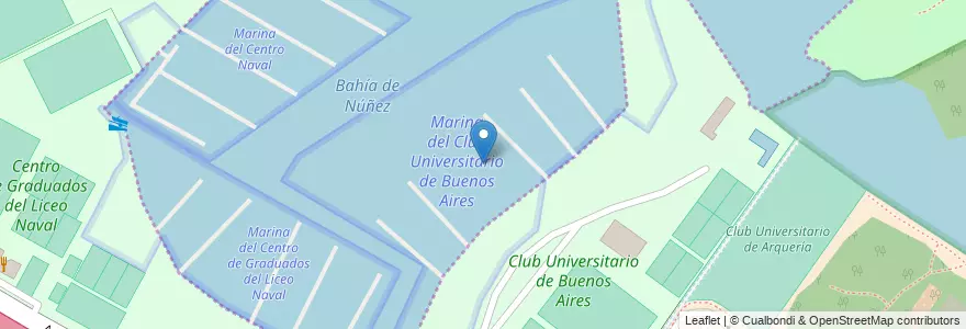 Mapa de ubicacion de Marina del Club Universitario de Buenos Aires, Nuñez en آرژانتین, Ciudad Autónoma De Buenos Aires, Buenos Aires, Comuna 13.