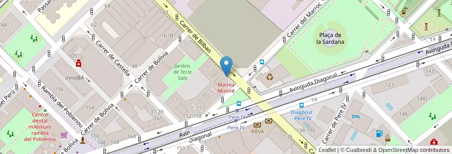 Mapa de ubicacion de Marina Munné en España, Catalunya, Barcelona, Barcelonès, Barcelona.