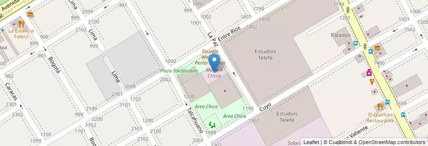 Mapa de ubicacion de Mario A Cricca en Arjantin, Buenos Aires, Partido De San Isidro, Martínez.