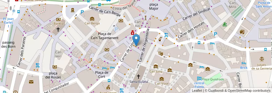 Mapa de ubicacion de Mariolas Bakery en 스페인, 발레아레스 제도, España (Mar Territorial), 팔마데, 발레아레스 제도, 팔마데.