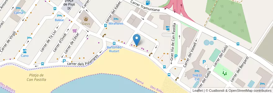 Mapa de ubicacion de Marisa Cafetería en スペイン, バレアレス諸島, España (Mar Territorial), パルマ, バレアレス諸島, パルマ.