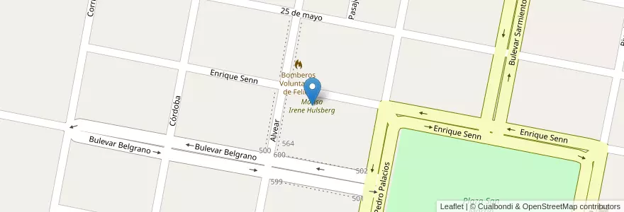 Mapa de ubicacion de Marisa Irene Hulsberg en 阿根廷, Santa Fe, Departamento Las Colonias, Municipio De Felicia, Felicia.