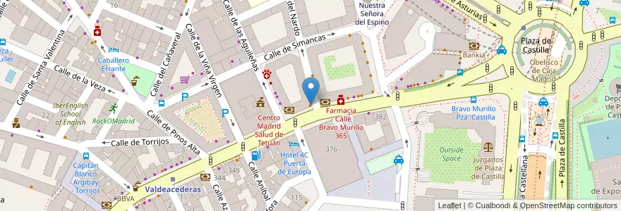 Mapa de ubicacion de Market Café en إسبانيا, منطقة مدريد, منطقة مدريد, Área Metropolitana De Madrid Y Corredor Del Henares, مدريد.