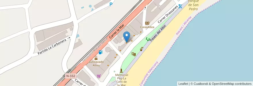 Mapa de ubicacion de Marlin en Spanje, Valencia, Alicante, La Marina Baixa, Altea.