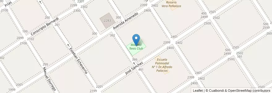 Mapa de ubicacion de Marmol Tenis Club en الأرجنتين, بوينس آيرس, Partido De Almirante Brown, José Mármol.